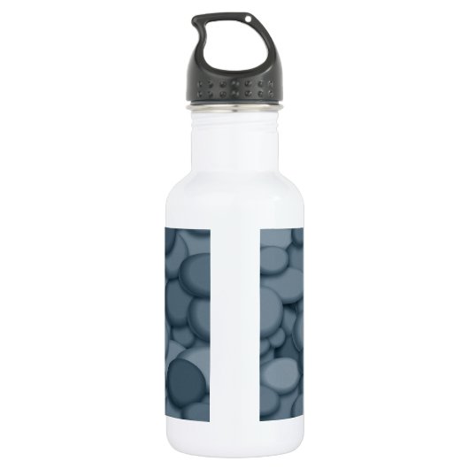 Blue River Rock Pebbles Art Waterfles (Achterkant)