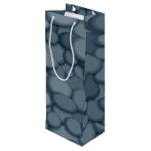 Blue River Rock Pebbles Art Wijn Cadeautas (Achterkant Gekanteld)