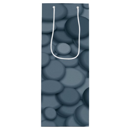 Blue River Rock Pebbles Art Wijn Cadeautas (Voorkant)