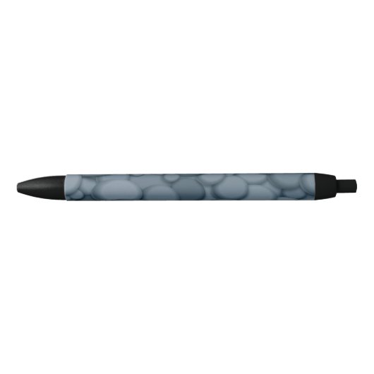 Blue River Rock Pebbles Art Zwarte Inkt Pen (Voorkant)