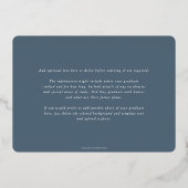 Blue RN Asclepius Afstuderen Fotoaankondiging Folie Uitnodiging (Achterkant)