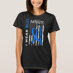 Blue RN Nurse Diabetes Awareness Month USA Flag Ba T-shirt