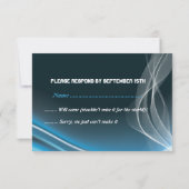 Blue road biker bruiloft RSVP responskaart (Achterkant)