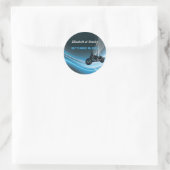 Blue road biker bruiloft Save the Date sticker (Tas)
