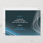 Blue road biker bruiloft uitnodiging (Achterkant)