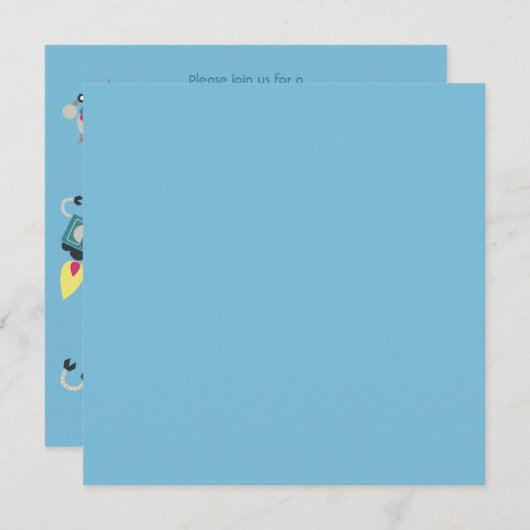 Blue Robot 5x5 Boy Baby shower Uitnodiging (Voorkant / Achterkant)