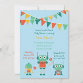 Blue Robot 5x7 Baby shower Kaart (Voorkant)