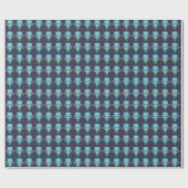 Blue Robot Birthday Wrapping Paper Cadeaupapier (Vlak)