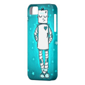 Blue Robot Girl iPhone case (Achterkant Links)