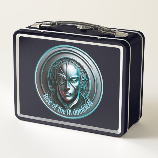 Blue Robot Mask - Opkomst van de AI dominioN (Achterkant)