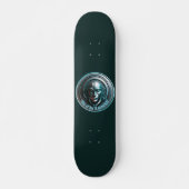 Blue Robot Mask - Opkomst van de AI dominioN Persoonlijk Skateboard (Voorkant)