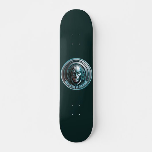 Blue Robot Mask - Opkomst van de AI dominioN Persoonlijk Skateboard (Voorkant)