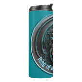 Blue Robot Mask - Opkomst van de AI dominioN Thermosbeker (Gedraaid links)