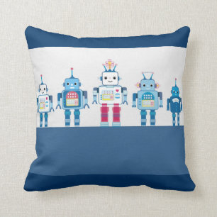 Blue Robots Tech Geek Decorative Sierkussennen Kussen