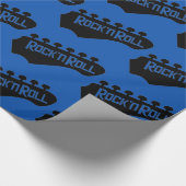 Blue Rock and Roll gitaar patroon Cadeaupapier (Hoek)