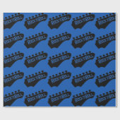 Blue Rock and Roll gitaar patroon Cadeaupapier (Vlak)
