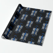 Blue  Rock en Roll Cadeaupapier (Uitgerold)