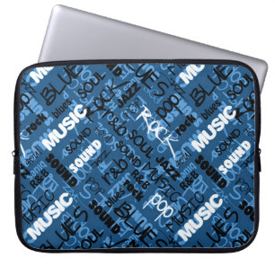 Blue Rock Pop R & B Music-laptophoes Laptop Sleeve
