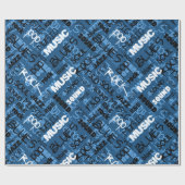 Blue Rock Pop R & B Music Text Cadeaupapier (Vlak)