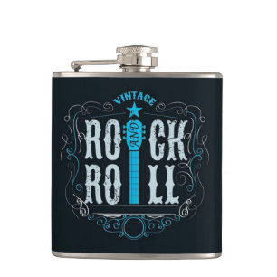 Blue Rock & Roll Logo Heupfles