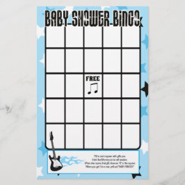 Blue Rock Star Baby shower Bingo Game
