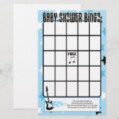 Blue Rock Star Baby shower Bingo Game (Voorkant / Achterkant)