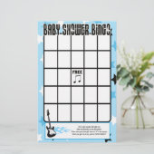 Blue Rock Star Baby shower Bingo Game (Staand voorkant)