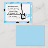 Blue Rock Star Baby shower Book Request Cards Informatiekaartje (Voorkant / Achterkant)