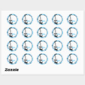BLUE ROCK STAR GITAAR Envelope Seals Ronde Sticker (Vel)