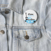 Blue Rock Star NAME TAG Personalized Button (In situ)
