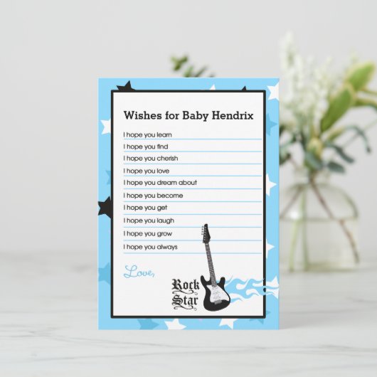 Blue Rock Star wil Baby advies Kaarten (Staand voorkant)