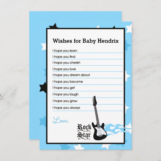 Blue Rock Star wil Baby advies Kaarten (Voorkant / Achterkant)