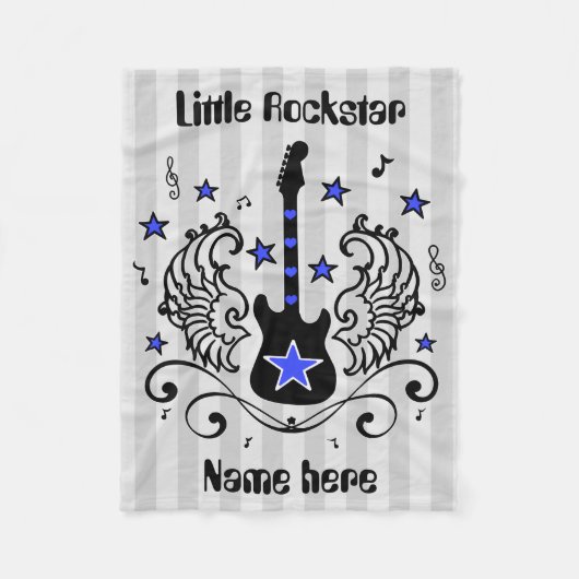 Blue Rock ster-gitaar met vleugels Fleece Deken (Voorkant)