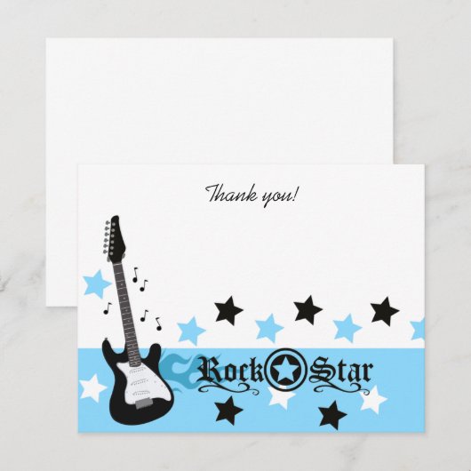 Blue Rocker Rock Star 4x5 flat Notitiekaartje (Voorkant / Achterkant)