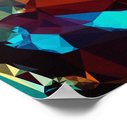 Blue Rocket - Kubistika van Boris Draschoff Poster (Hoek)