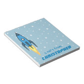 Blue Rocket Ship Buitenspace School Supplies Boy Notitieblok (Schuin)