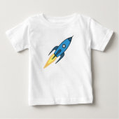 Blue Rocket Ship Outer Space Personalized Boy Scha (Voorkant)