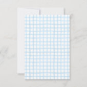 Blue Rocking Horse Baby shower Bedankt Card (Achterkant)