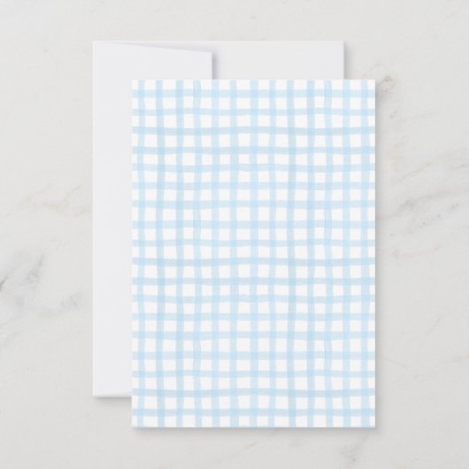 Blue Rocking Horse Baby shower Bedankt Card (Achterkant)