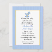Blue Rocking Horse Baby shower Invitation Kaart (Voorkant)