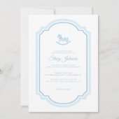 Blue Rocking Horse Baby shower | Jongen Kaart (Voorkant)