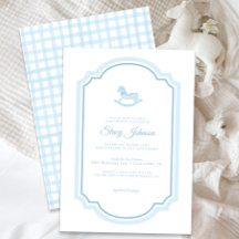 Blue Rocking Horse Baby shower | Jongen