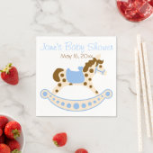 Blue Rocking Horse Baby shower servetten (Insitu)