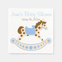 Blue Rocking Horse Baby shower servetten