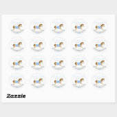 Blue Rocking Horse Baby shower Stickers (Vel)