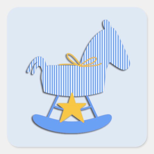 Blue Rocking Horse Baby Sticker (Voorkant)