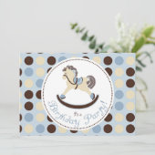 Blue Rocking Horse Birthday Kaart (Staand voorkant)