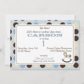 Blue Rocking Horse Birthday Kaart (Achterkant)