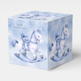 Blue Rocking Horse Favor Box Bedankdoosjes