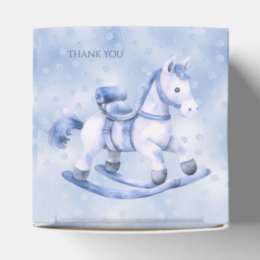 Blue Rocking Horse Favor Box Bedankdoosjes (Bovenkant)